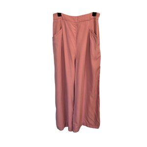 Zara High Rise Wide Leg pink Lyocell Pants Women's Small
